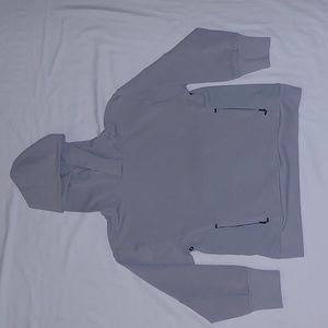 Zara boys cotton gray hoodie with hood pockets with black fastener 7 years